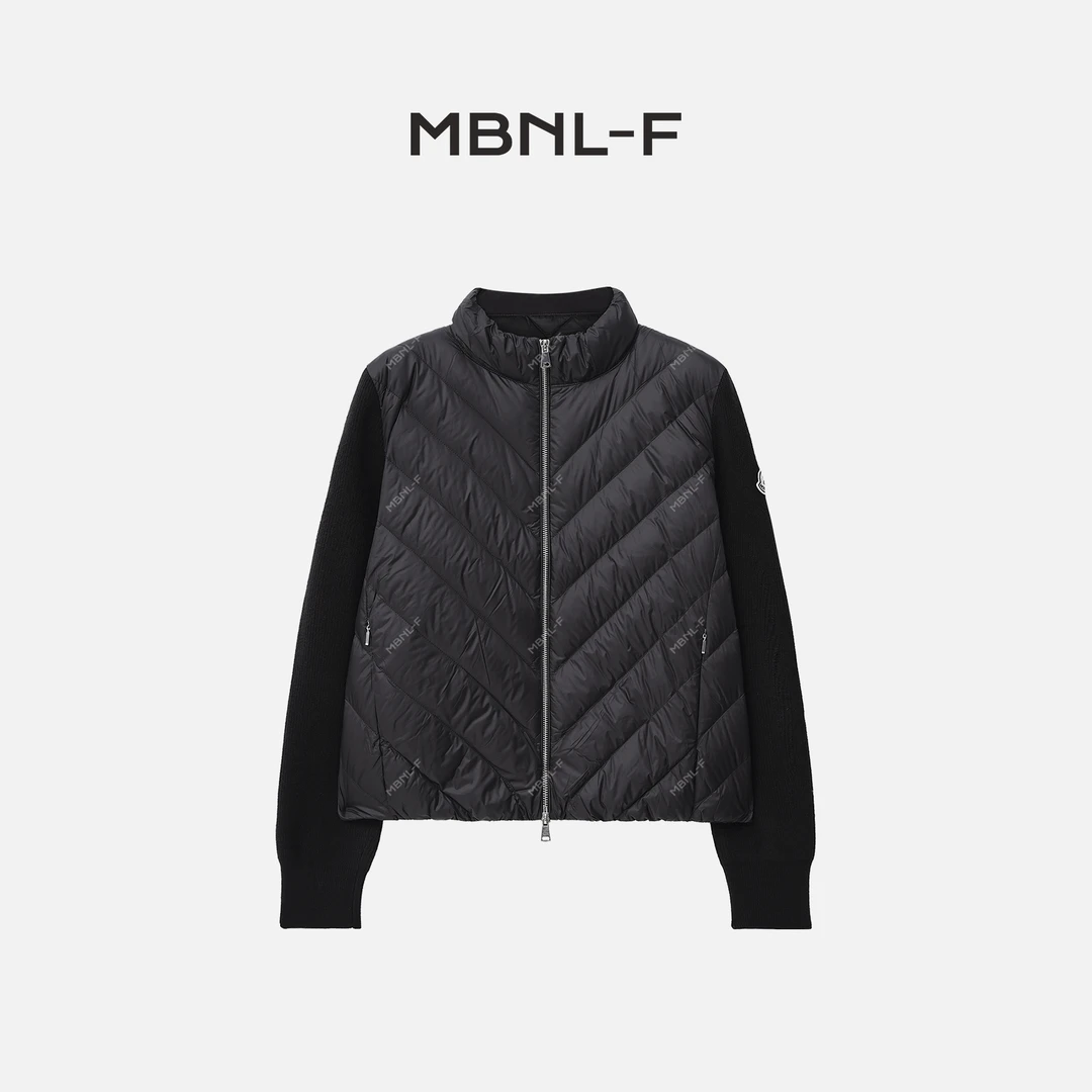 MBNL-F2024F/W新品 欧式简约斜条纹针织袖鹅绒服 秦磊XM-YR85335