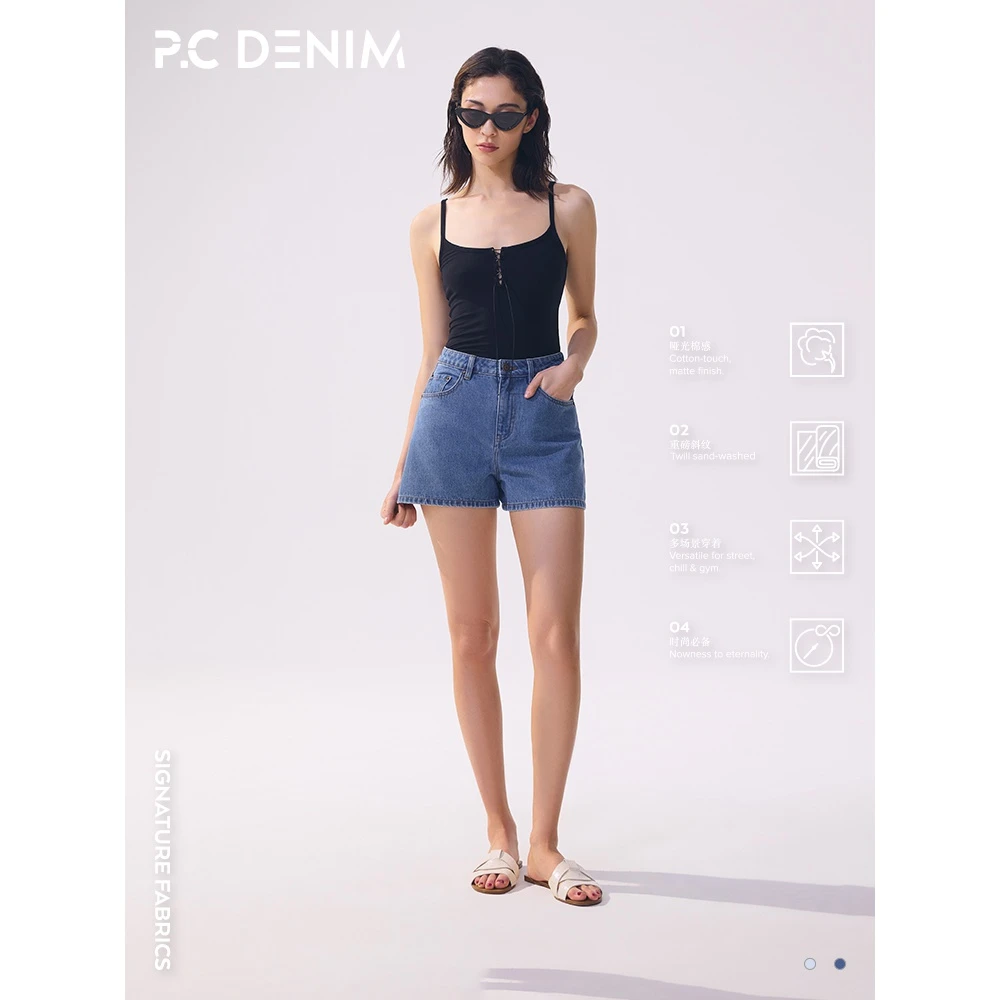 PRIMECORE经典高腰牛仔短裤显瘦短款时尚宽松棉感