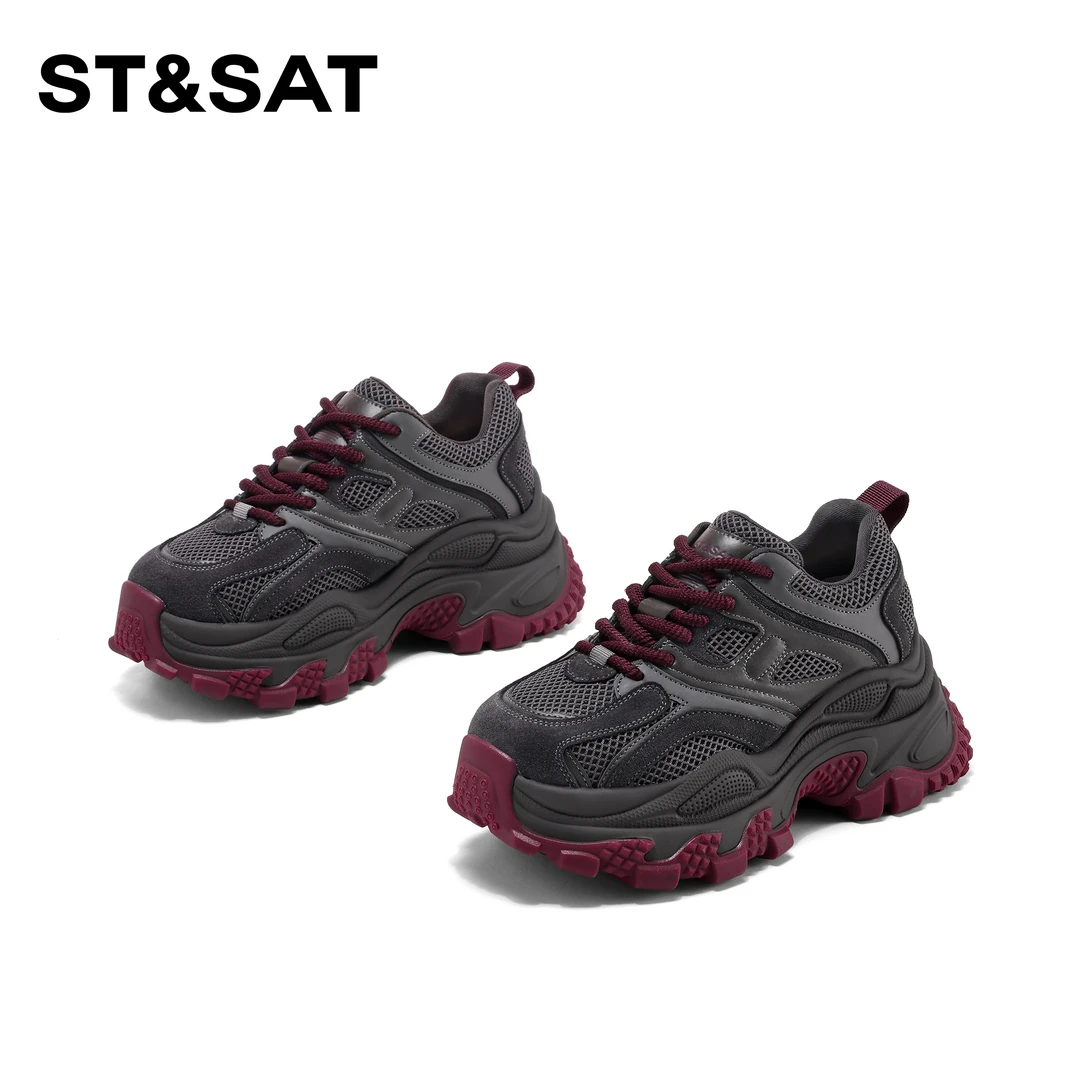 St&Sat/星期六厚底增高运动老爹鞋2025新款百搭潮流跑步休闲鞋