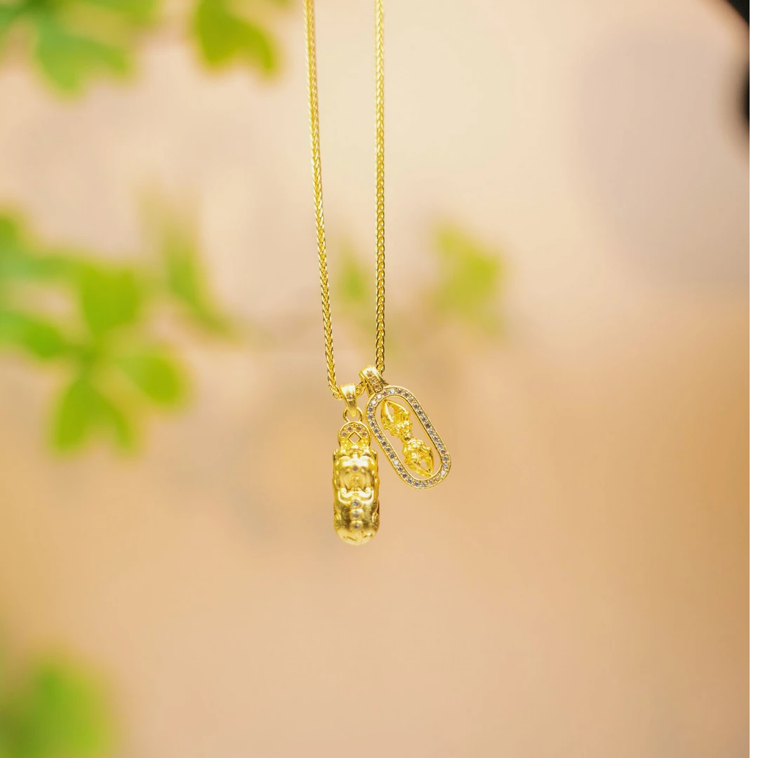 吊坠足银 貔貅金刚杵网红同款套链精致厚包工艺精致女人选择套链