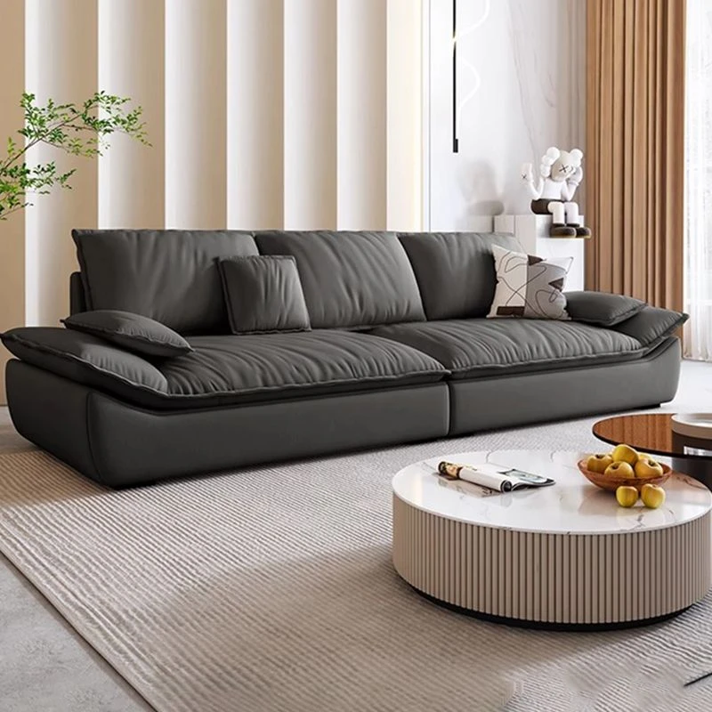 意式轻奢客厅沙发小户型出租房落地简约现代弧形帆船科技布小沙发