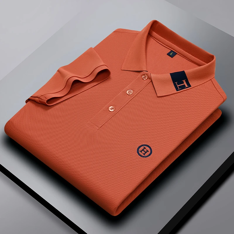 男士POLO衫T恤夏季休闲中青年刺绣上衣潮流透气轻奢