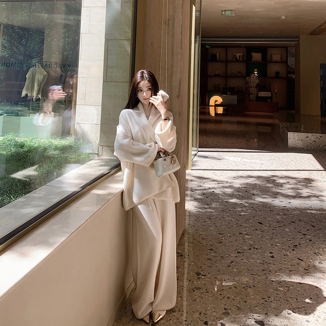 “毛巾圈圈浴袍套装”100绵羊毛圈圈肌理高克重简奢风慵懒套装