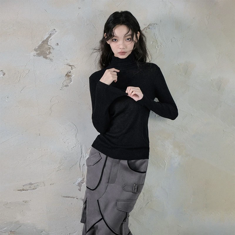 SALTHe盐茶 多色高领修身百搭针织打底衫女秋冬纯色长袖内搭上衣