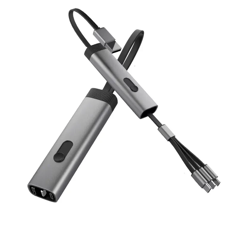 便携一拖三数据线锌合金多功能三合一钥匙扣充电线适用Q1