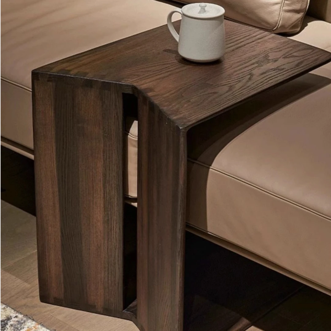 北欧轻奢实木边几家用客厅现代沙发小角几复古简约风设计师原创