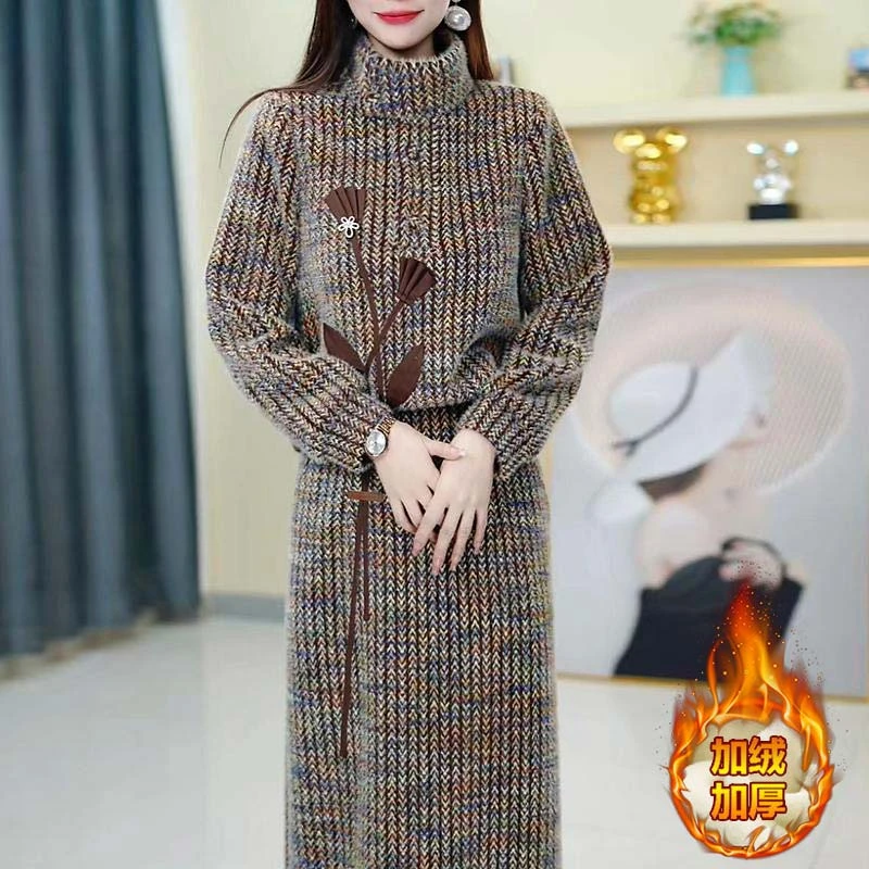 洋气设计感韩版上衣+半身裙两件套女2025秋冬季新款加绒加厚套装