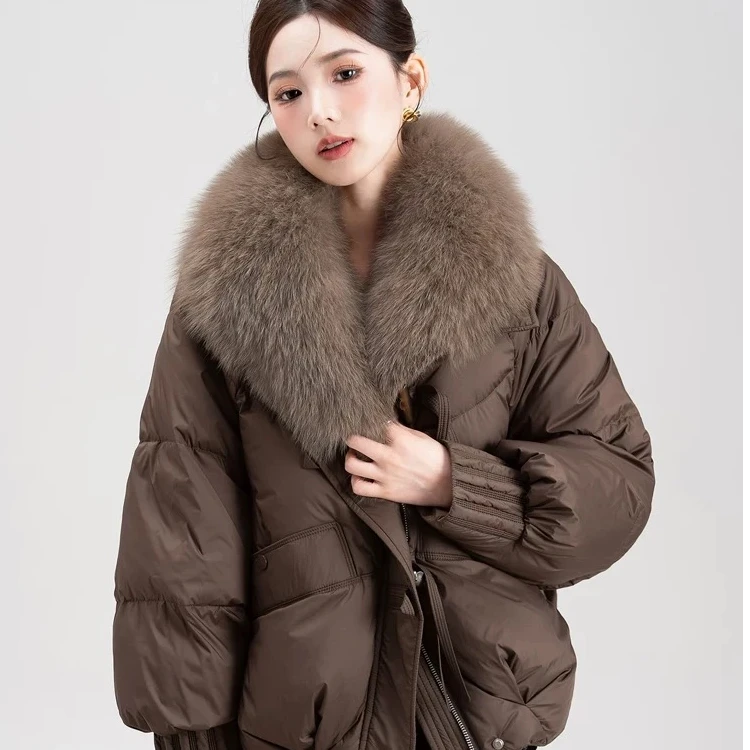 优雅气质轻奢大毛领棉服2025秋冬新款轻奢小众高级感女装时髦外套