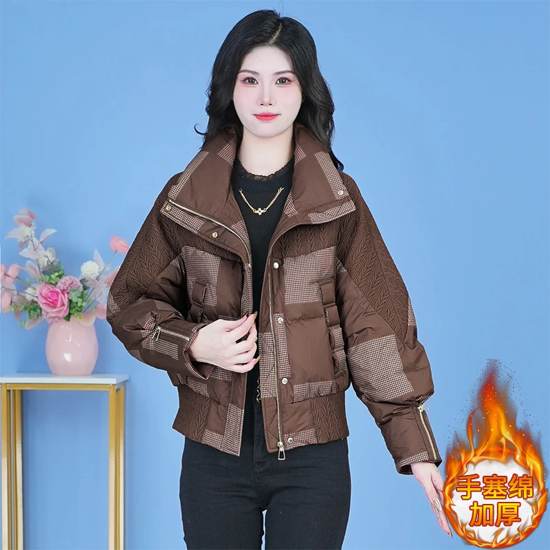 高级感百搭时尚加厚棉服女2025年秋冬季新款高档连帽显瘦保暖外套