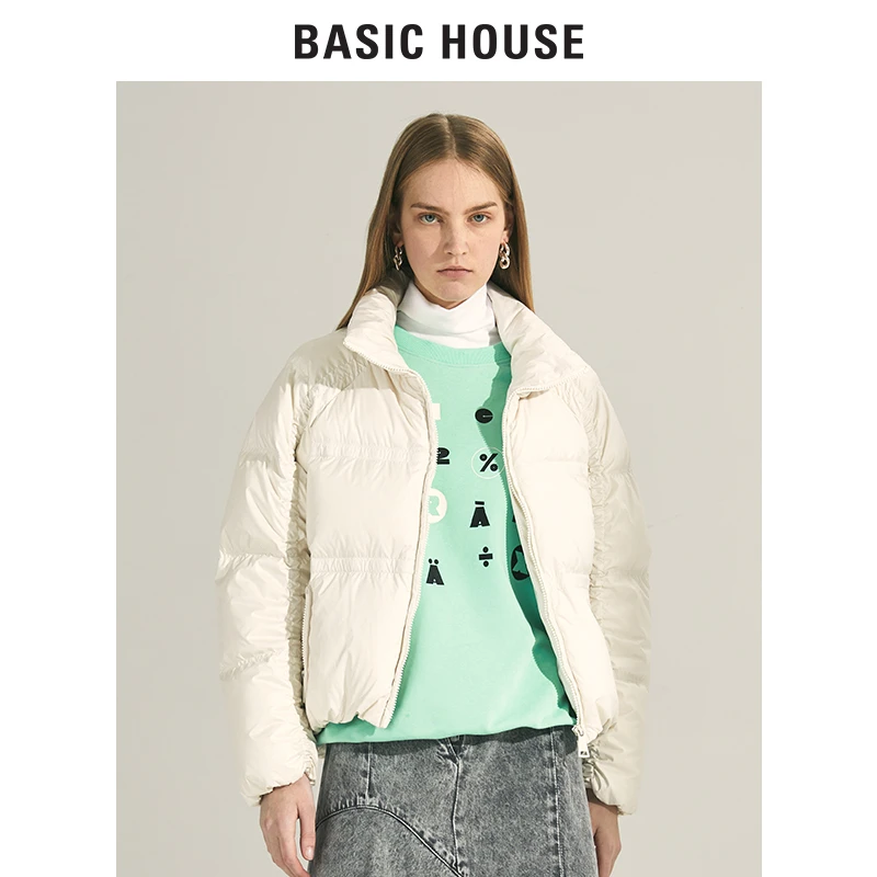 Basic House/百家好冬纯色轻薄羽绒服防寒外套B0142B50592