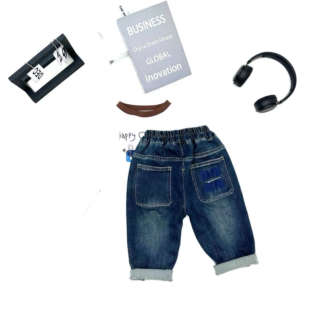 K6127  韩版 MIU绣字牛仔裤