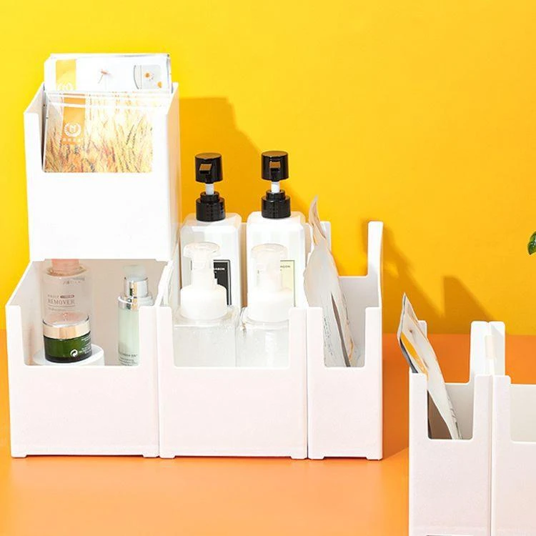 橱柜收纳盒桌面抽屉式可伸缩零食杂物厨房整理盒深柜直角储物盒子