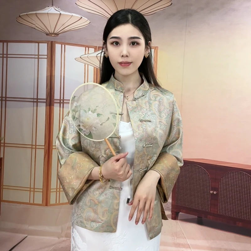 【年华】真丝桑蚕丝宋锦唐装外套新中式时尚气质日常中国风上衣