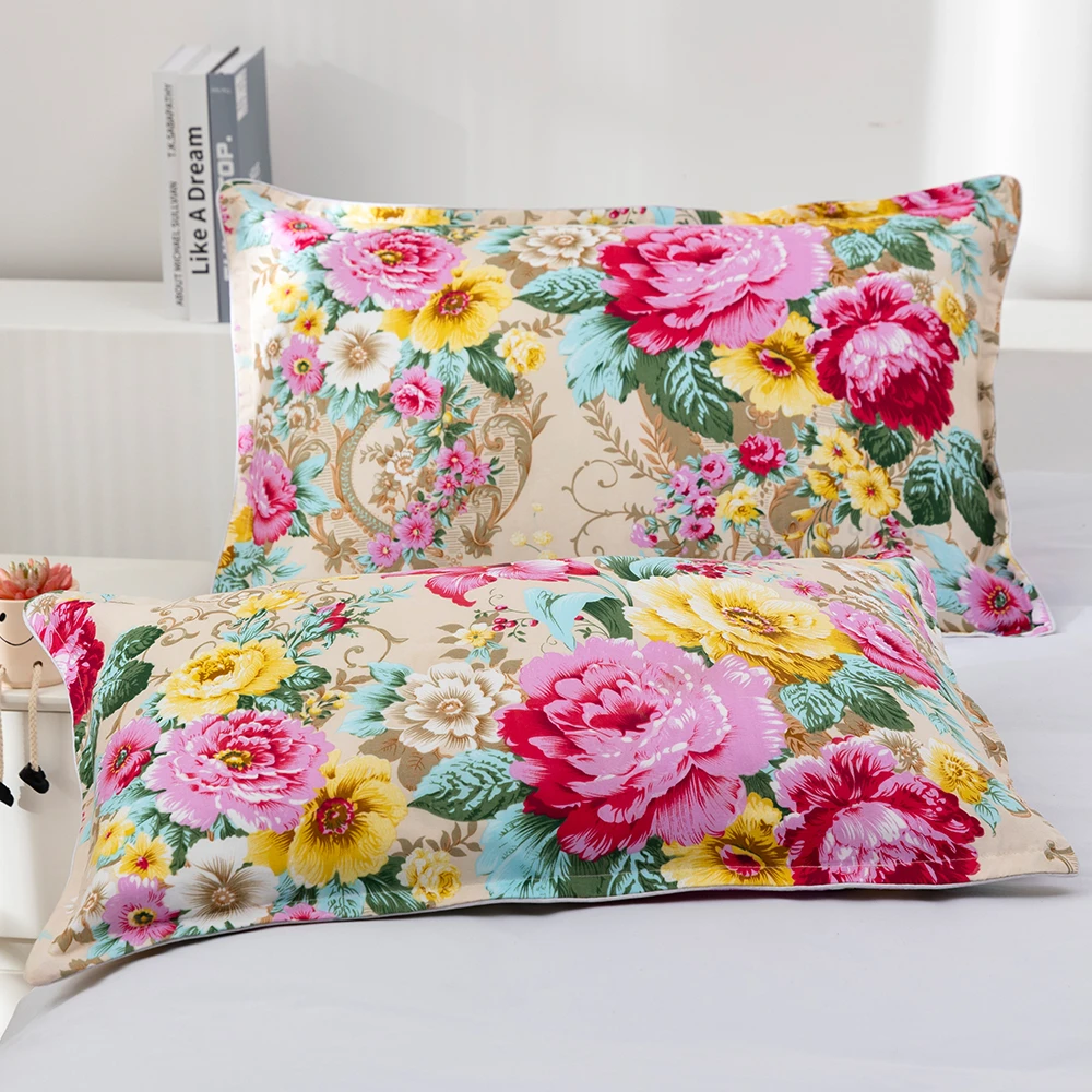 枕套一对装 48*74斜纹磨毛加大枕套家用成人枕头套学生宿舍枕皮