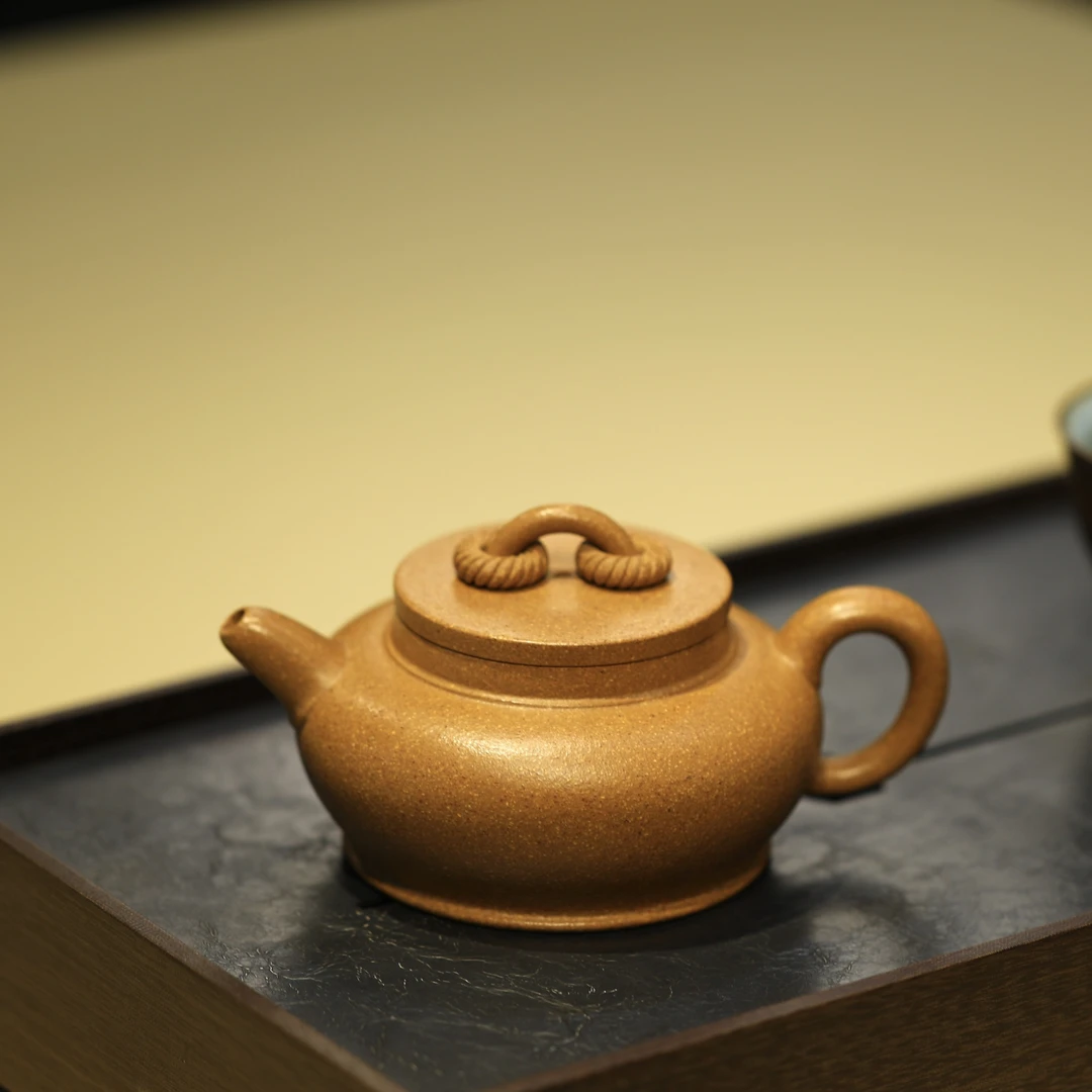 范家壶庄《锦瑟双圈》大生黄降坡190cc品牌系列手工紫砂壶