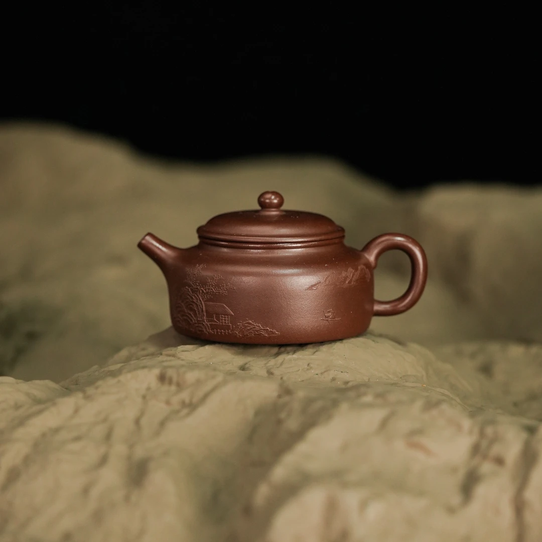 范家壶庄  素钟[泥绘] 150cc 大生紫泥 范家品牌系列