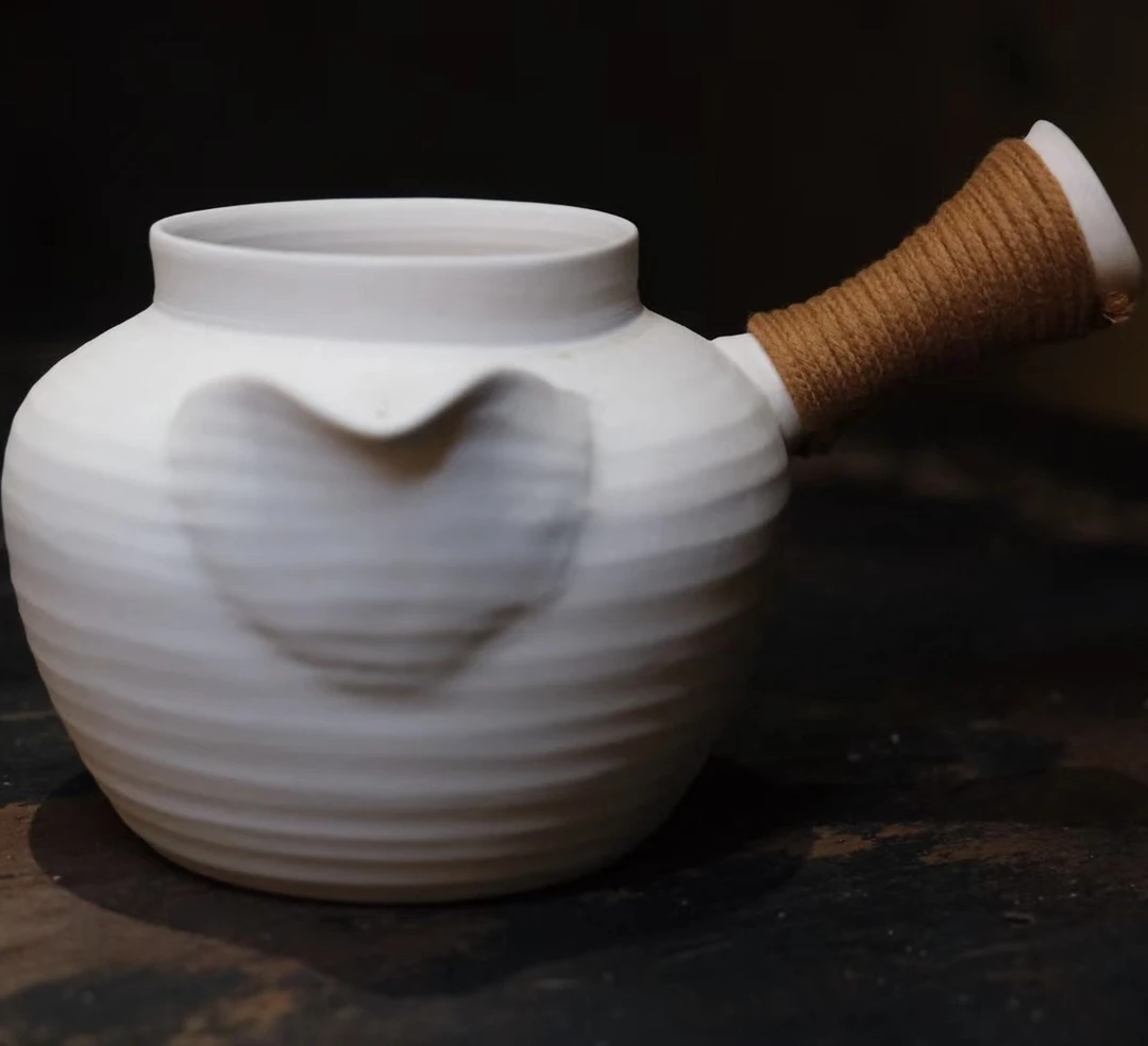 【小崔的茶事】烤茶罐侧把煮茶壶日炉电陶炉侧把壶容量450cc全手工
