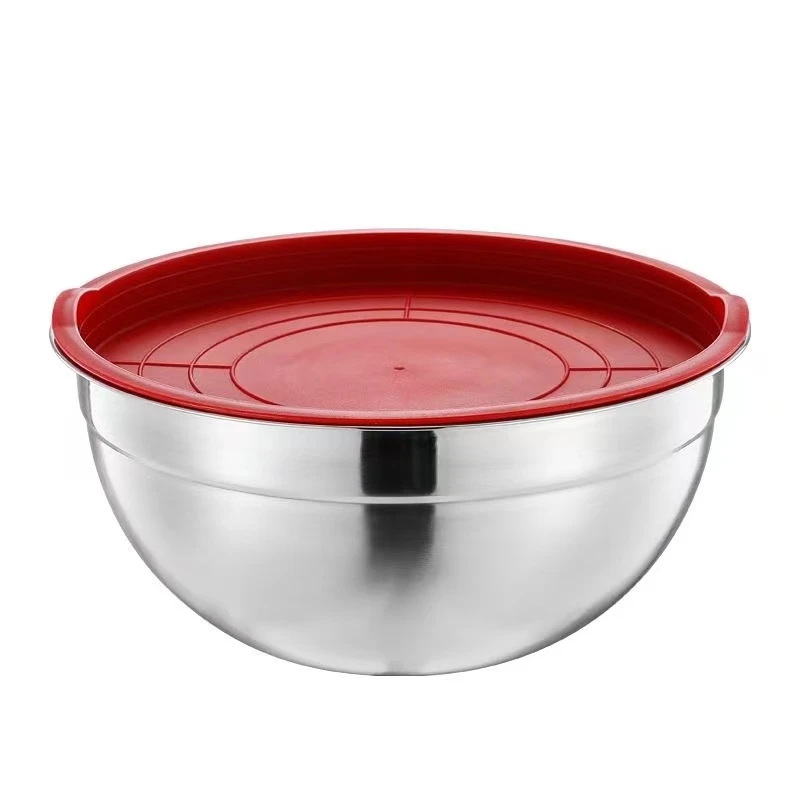 带盖子【大尺寸30cm】不锈钢加深防滑带把烘焙打蛋盆和面搅拌防溅