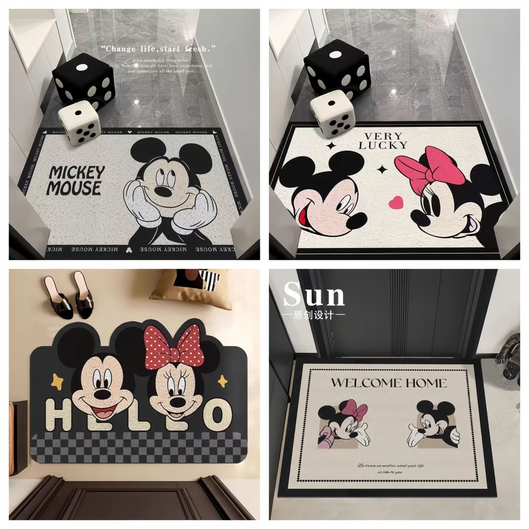 丝圈加厚地垫米老鼠卡通入户门地毯玄关地垫防滑耐磨好打理耐用