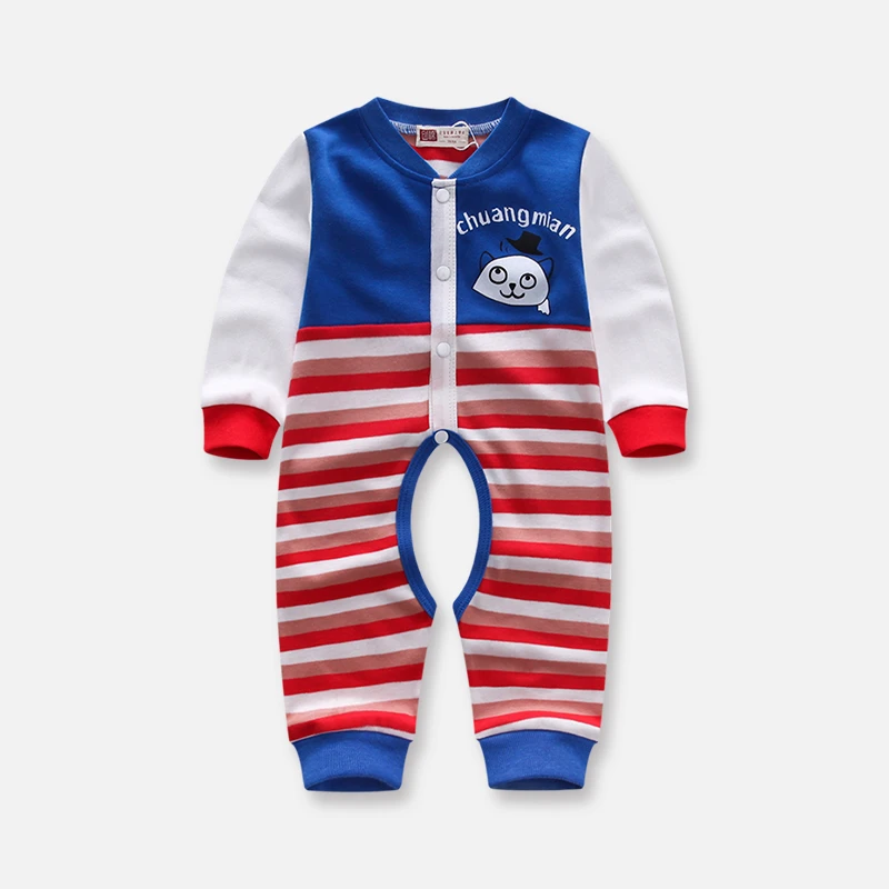 H0019//新生儿纯棉连体衣春秋季婴幼儿爬爬服新款男女童宝宝哈衣