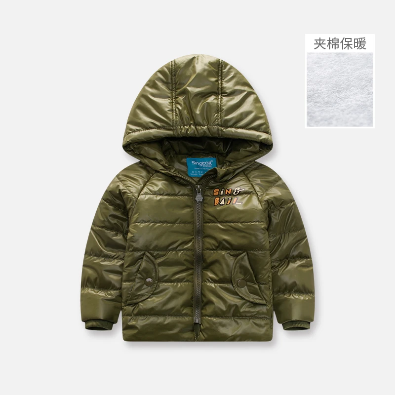 F0467/男童连帽棉服秋冬季儿童加厚保暖棉袄新款小童夹棉拉链衫