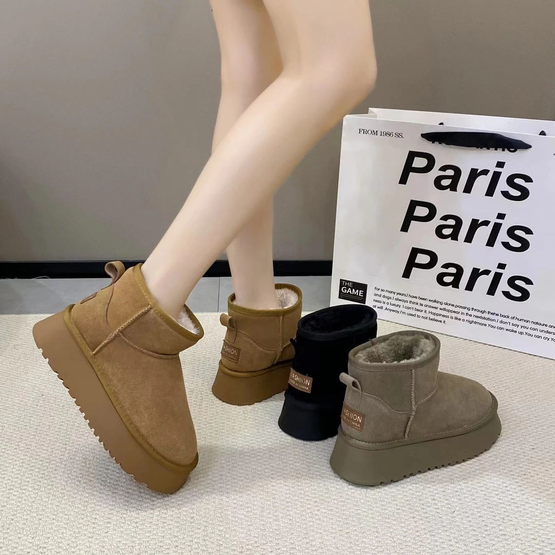 【AD：周冬雨同款经典好穿】敲保暖的！！厚底真牛皮雪地靴爱了爱了