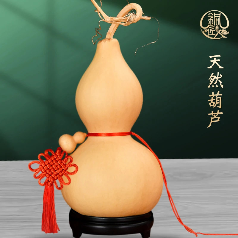 天然葫芦摆件家居文玩小手捻带龙头真葫芦横梁卧室窗户门