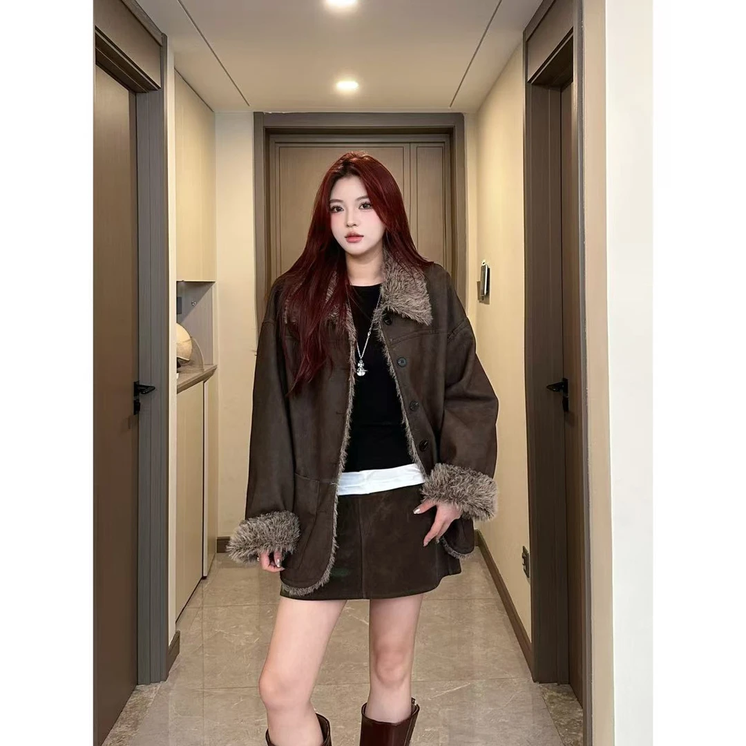 Xiaix【素描空间】两面穿秋冬款环保长袖复古保暖外套设计款PM1015