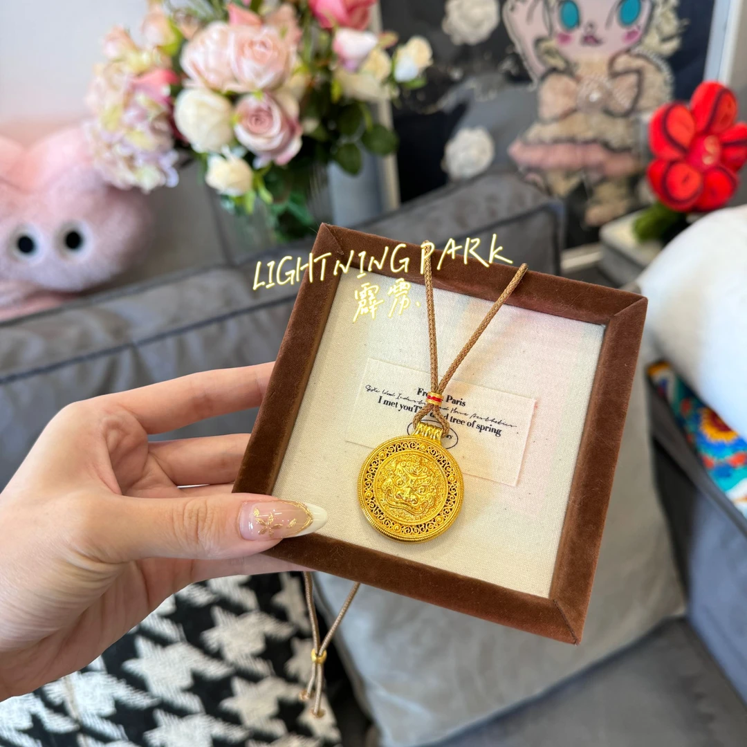 镀K金【霹雳配饰公园】新中式国风貔貅罗盘吊坠项链