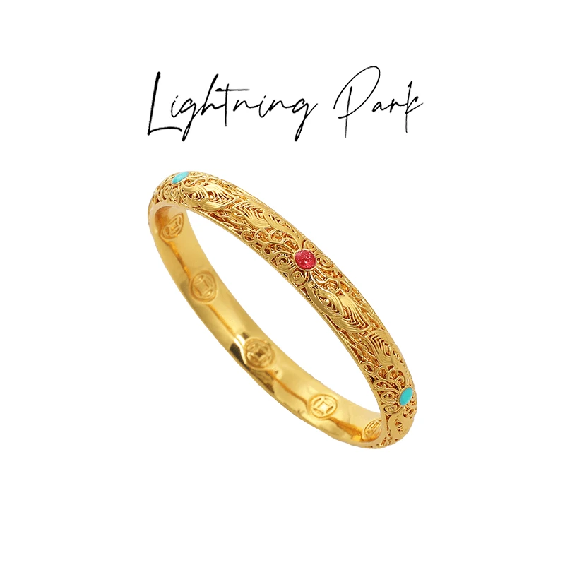 镀K金【霹雳配饰公园】新中式花丝皇后镯经典轻奢手镯
