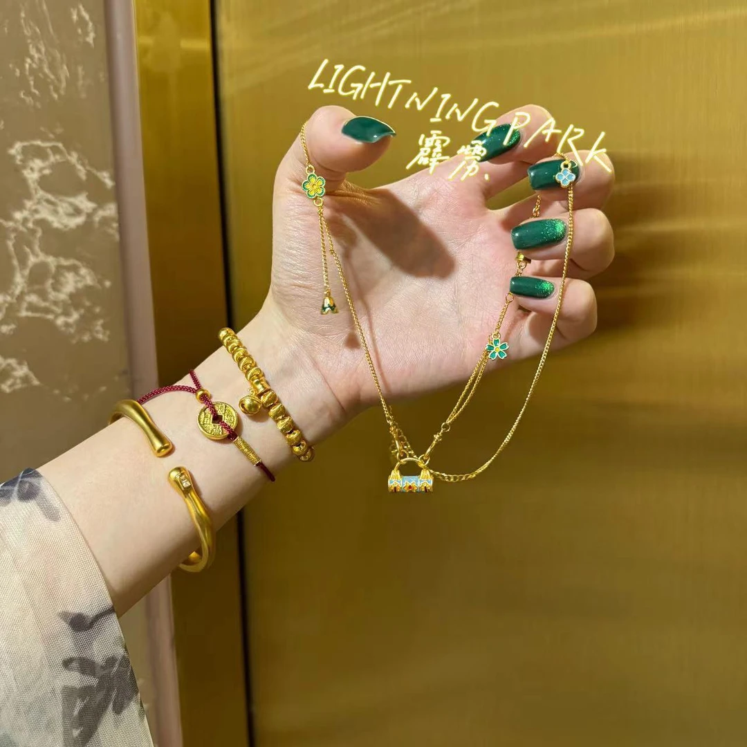 镀k金 【霹雳配饰公园】复古朝花今拾国风吊坠项链