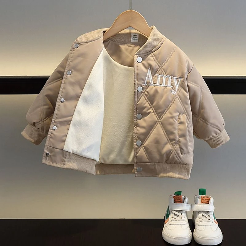 【小扬哥推荐】2024新款男童加绒外套秋冬款洋气儿童宝宝冬装加厚