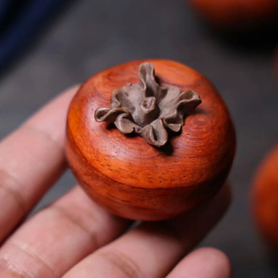 实木柿柿如意摆件送人乔迁小礼品挂件好事发生车载吊坠摆件