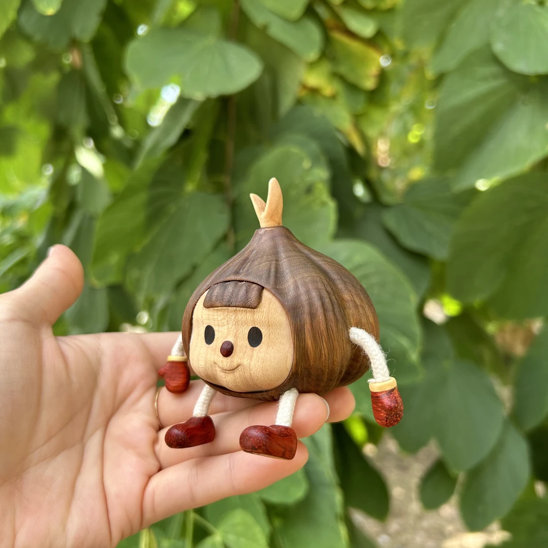 nalmall/蒜头多妹可爱特别实木家居桌面小摆件装饰品日常礼物