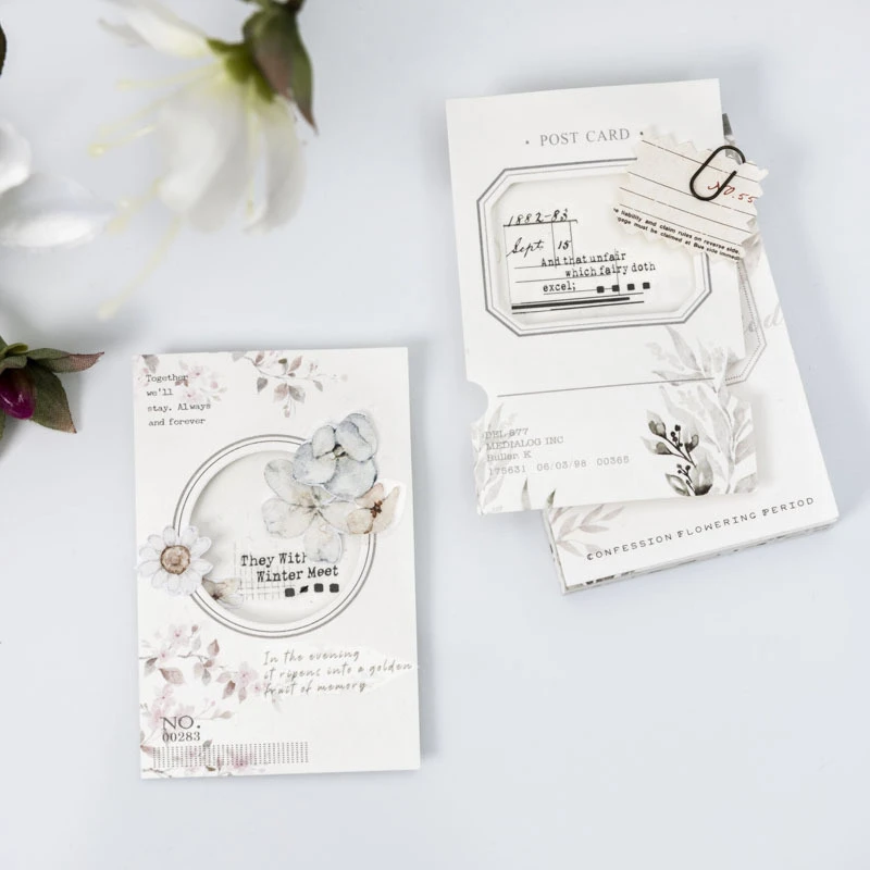 番茄酱镂空便签本 告白花期系列 轻复古温柔可撕手帐装饰留言小卡