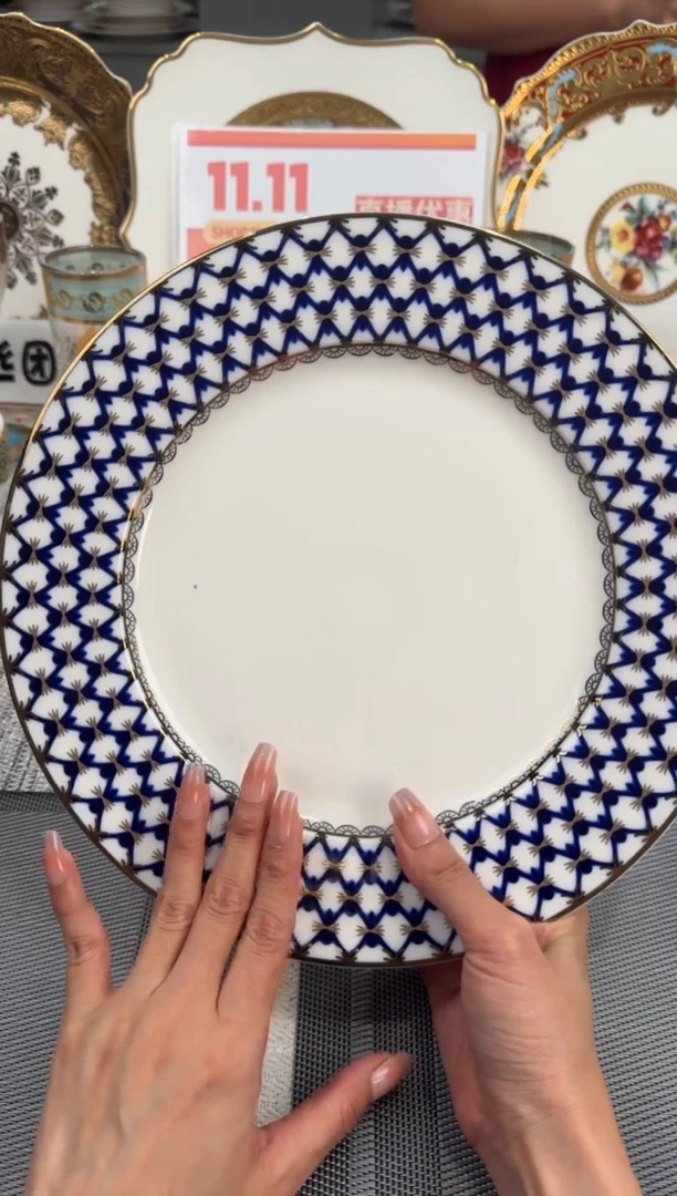 【闪购商品】瓷片10.5英寸平盘 微瑕