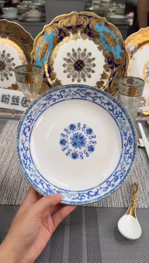 【闪购商品】瓷片8英寸深菜盘2只福利款瑕