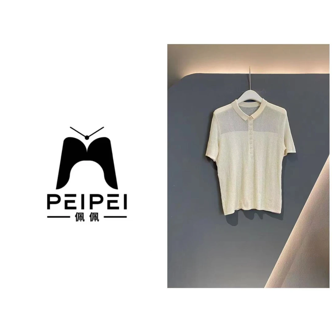 佩佩 十 高品专机polo领小细扣针织衫  G5090 5065287  时尚上衣