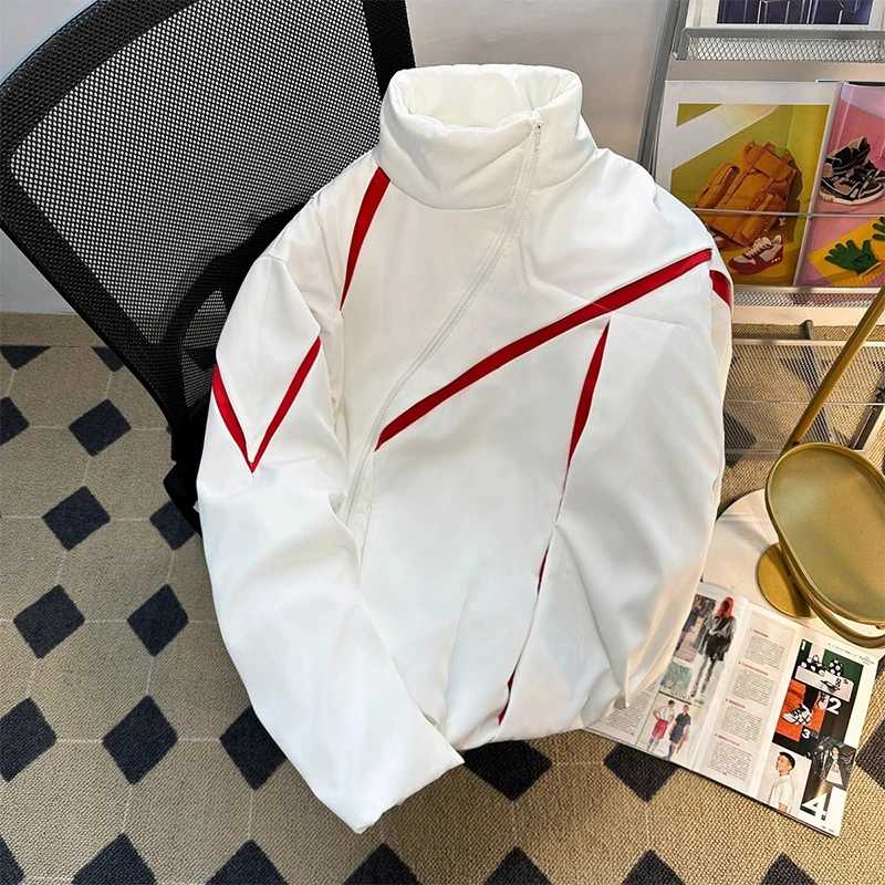 小众设计感立领棉服男2023秋冬美式加厚痞帅棉袄外套宽松情侣棉衣