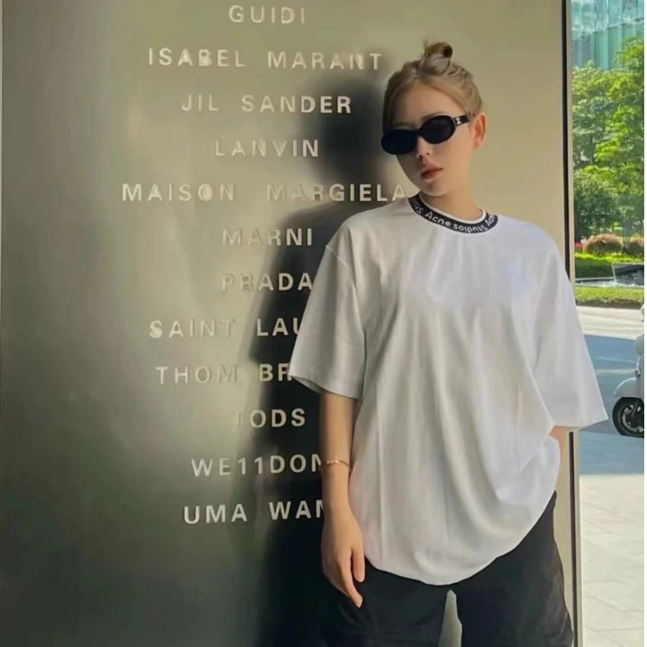 全新未使用 AcneStudios 经典领口LOGO宽松T恤 不支持七天