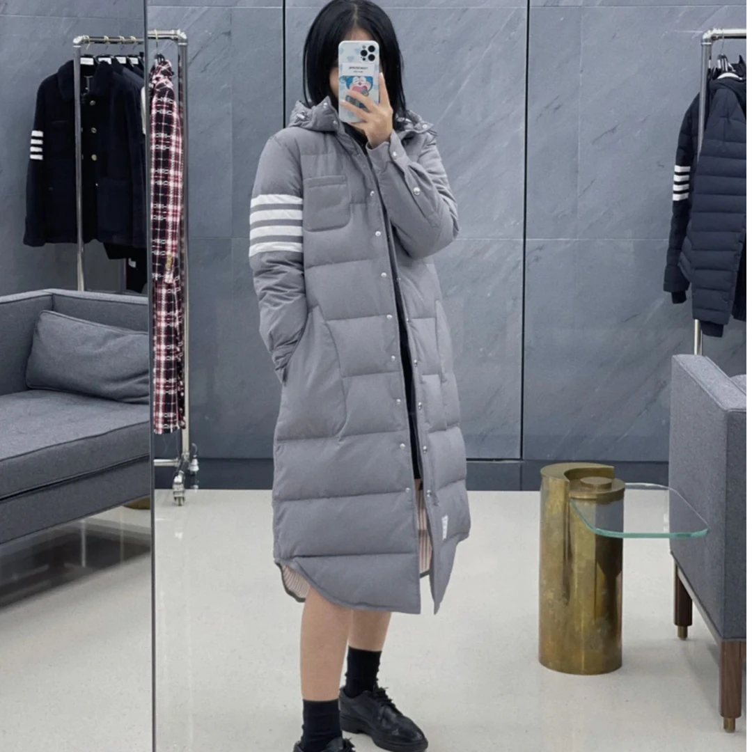 全新未使用 THOMBROWNE THOMBROWNE灰色长款羽绒服