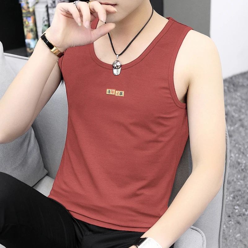 莫代尔纤维背心男健身冰丝凉感速干运动篮球坎肩无袖吊带夏季薄款