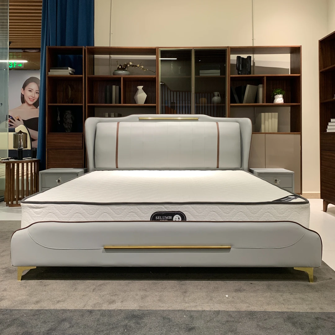 MP1908-3#轻奢简约风主卧床意式现代软靠网红大床床储物主卧婚床