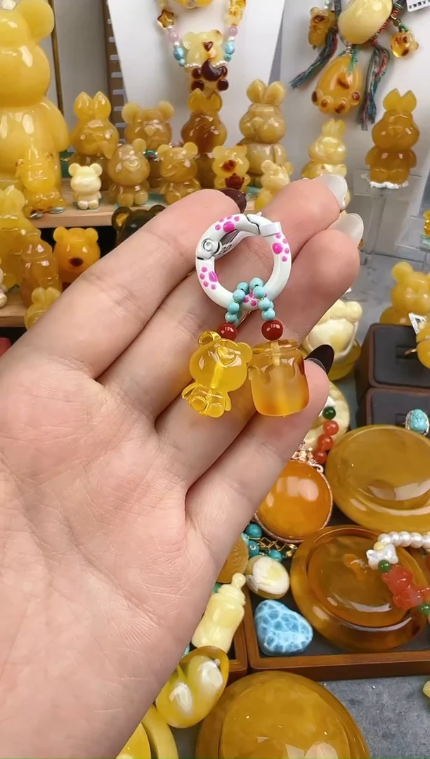 【闪购商品】蜜蜡珠宝奇石未镶嵌手机挂