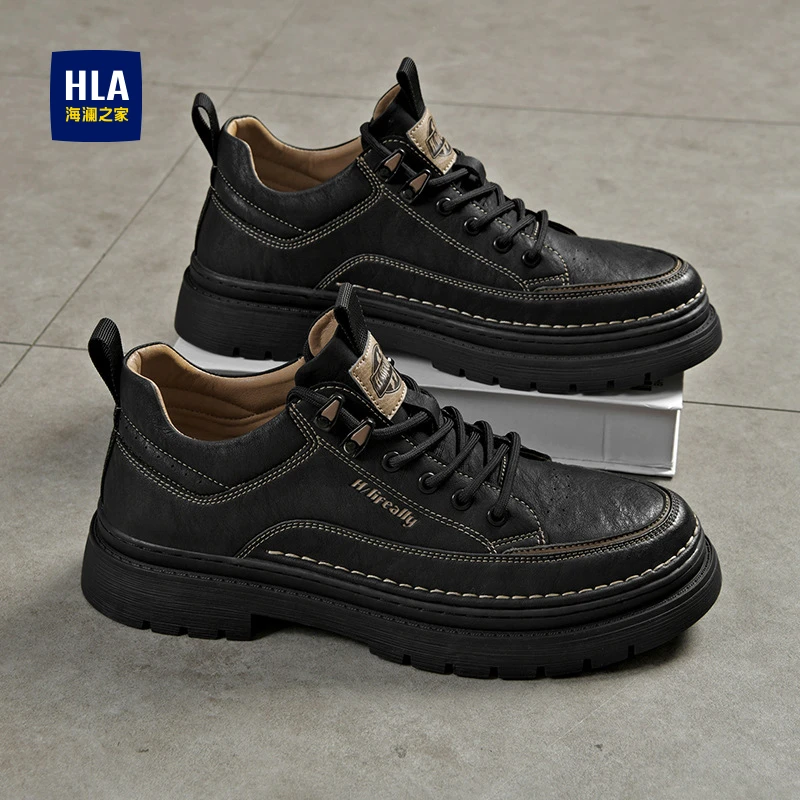 HLA/海澜之家马丁靴男款爆款2025新款正品高级感痞帅靴子工装男鞋