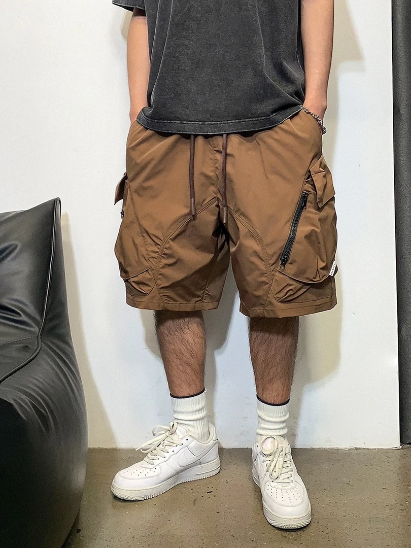 五分裤子2024多口袋机能风工装短裤男夏季潮牌休闲宽松直筒阔腿