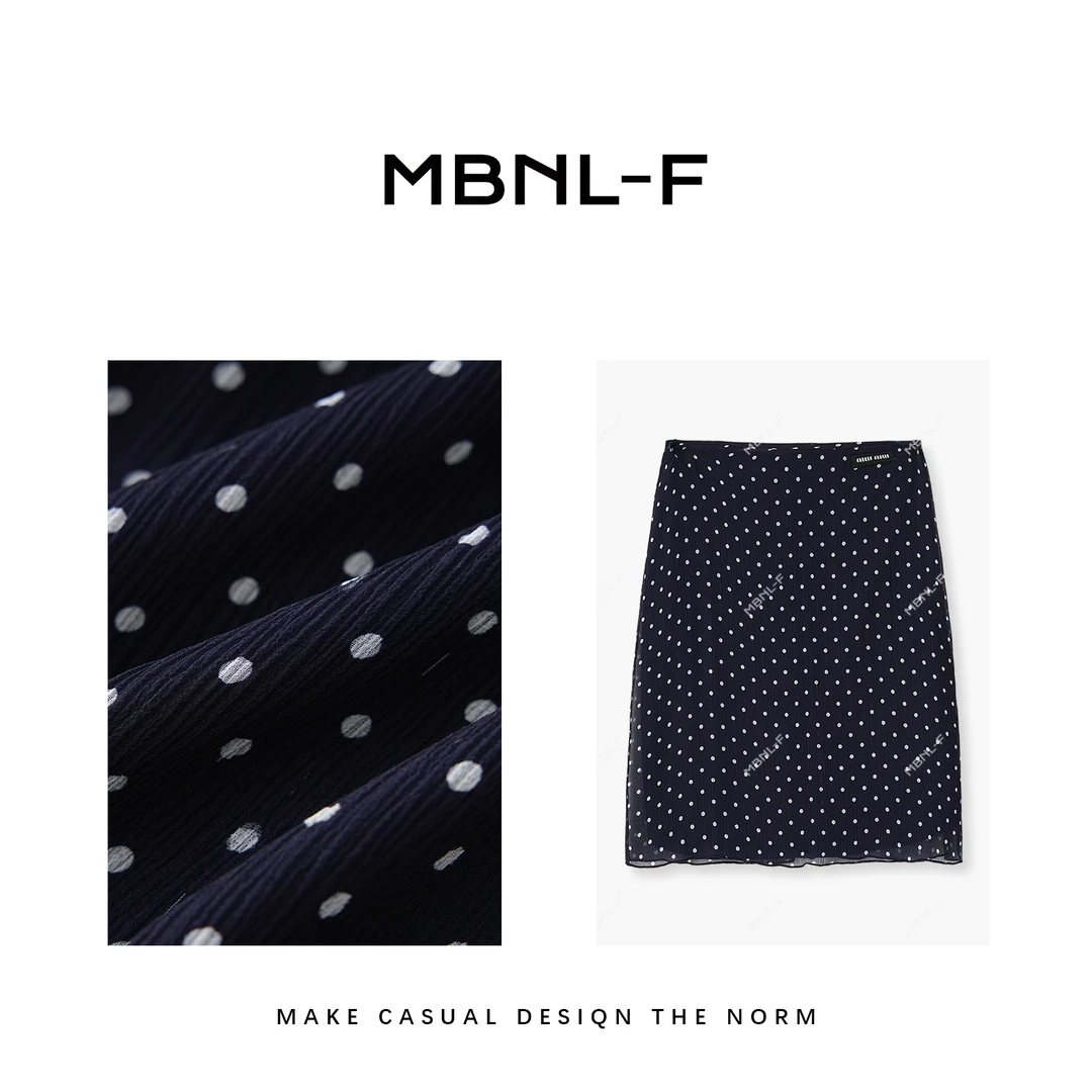 MBNL-F 真丝波点裙 2024F/W新品 宽松显瘦连衣裙 秦磊XM-QZ8893