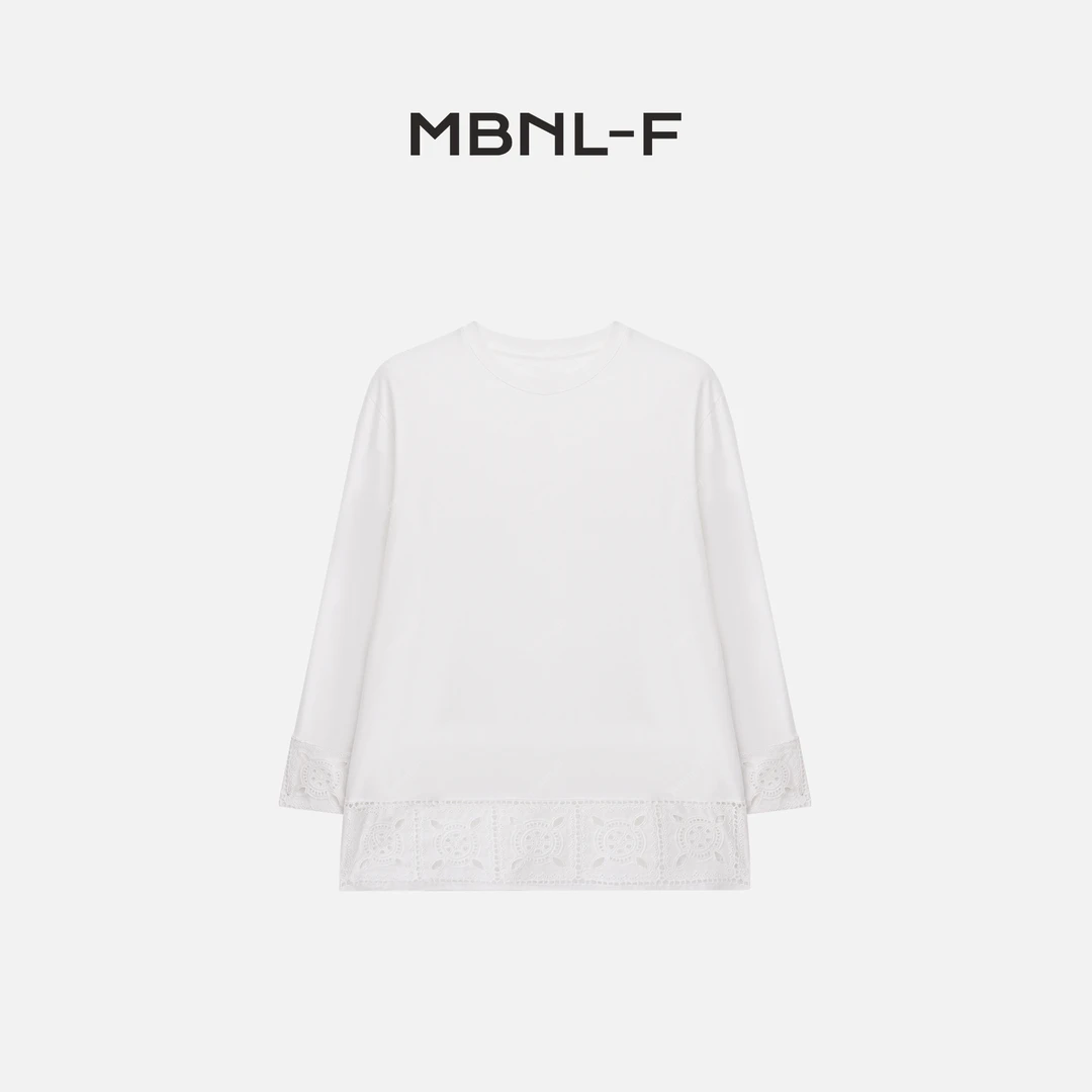 MBNL-F”绣花T“ 2024F/W新品 100%棉设计长袖T恤 秦磊XM-T26772