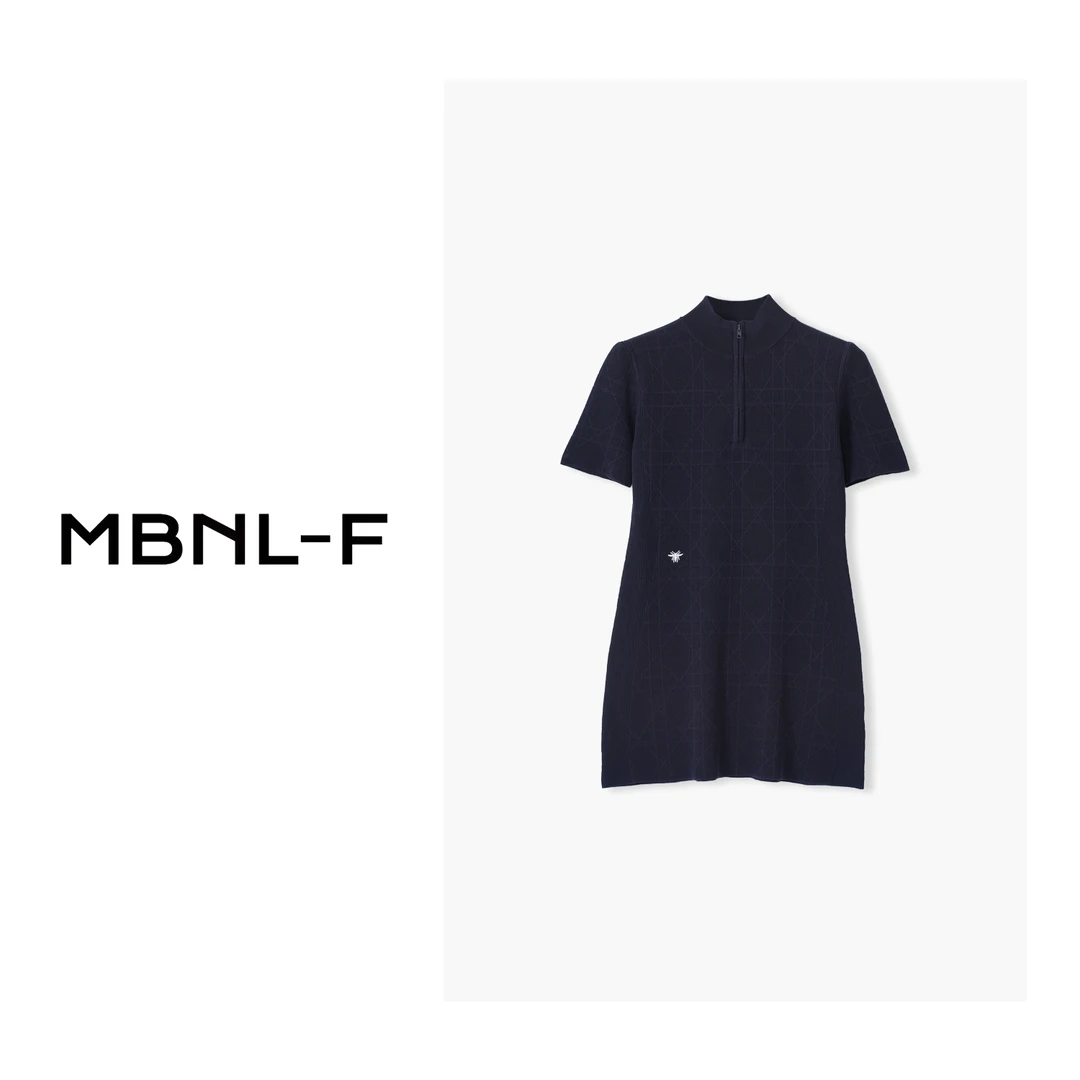 MBNL-F  格纹提花短袖针织裙 秦磊 XM-S0188
