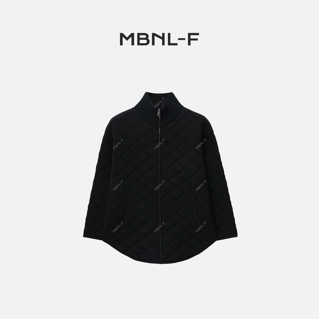 MBNL-F 2024F/W新品 棱格纹椭圆下摆松弛感拉链棉服 磊XM-WT50971